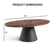 Furniture of America Mingle High-Gloss Wood Top Oval Coffee Table in Black