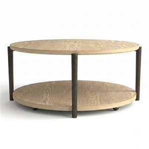 Furniture of America Onos Solid Wood Storage Coffee Table with Casters in Brown
