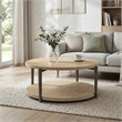 Furniture of America Onos Solid Wood Storage Coffee Table with Casters in Brown