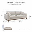 Furniture of America Naria Chenille Soft Track Arm Sofa in Light Gray