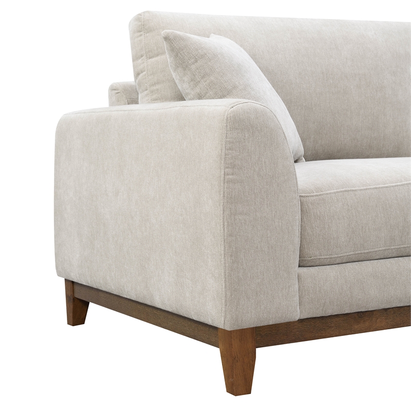Furniture of America Naria Chenille Soft Track Arm Sofa in Light Gray