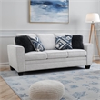 Furniture of America Emeria Chenille Soft Tapered Arm Sofa in Light Gray