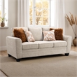 Furniture of America Emeria Chenille Soft Tapered Arm Sofa in Taupe