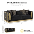 Furniture of America Samison Fabric Zebra Print Gold Trim Sofa in Black