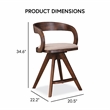 Furniture of America Nazaen Wood Barrel Back Counter Stools in Walnut (Set of 2)