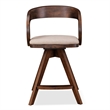 Furniture of America Nazaen Wood Barrel Back Counter Stools in Walnut (Set of 2)