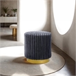 Furniture of America Vail Fabric Upholstered Round Plinth Base Stool in Gray