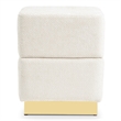 Furniture of America Renzo Chenille Square Cube Design Storage Stool in Beige