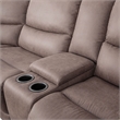 Furniture of America Jimmy Solid Wood L-Shaped Power Sectional with USB in Brown