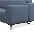 Furniture of America Kirel Fabric Swivel Arm L-Shaped Blue Power Sectional