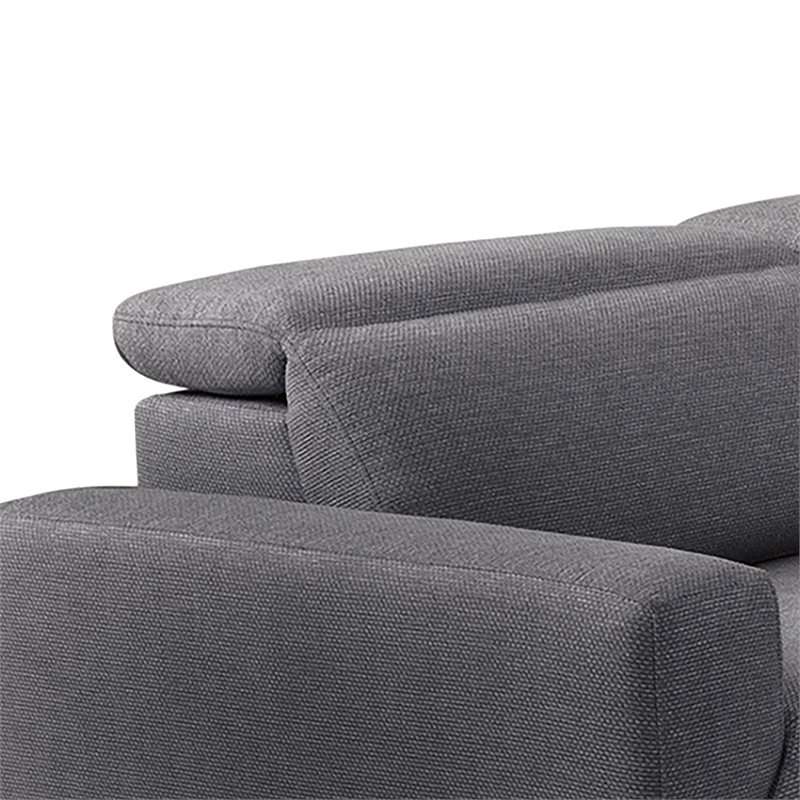 Furniture of America Kirel Fabric Swivel Arm L-Shaped Gray Power Sectional