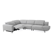 Furniture of America Kirel Fabric Swivel Arm L-Shaped Light Gray Power Sectional