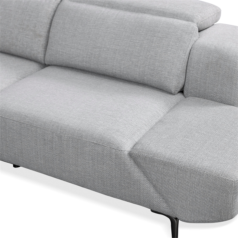 Furniture of America Kirel Fabric Swivel Arm L-Shaped Light Gray Power Sectional