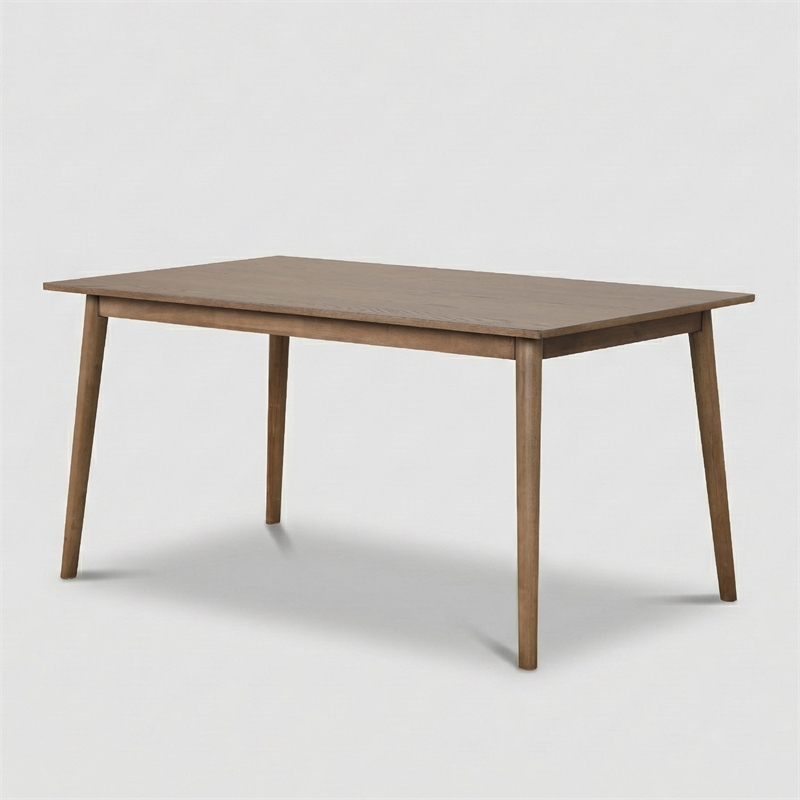 Furniture of America Worlow Solid Wood Rectangular Dining Table in Walnut