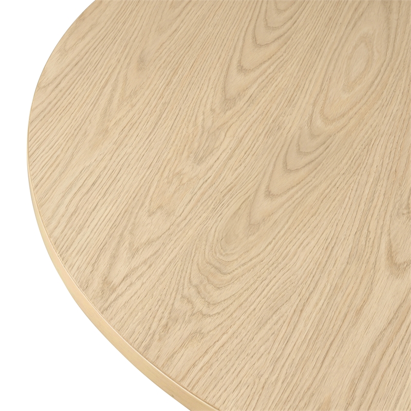 Furniture of America Alakez Solid Wood Extendable Oval Dining Table in Oak
