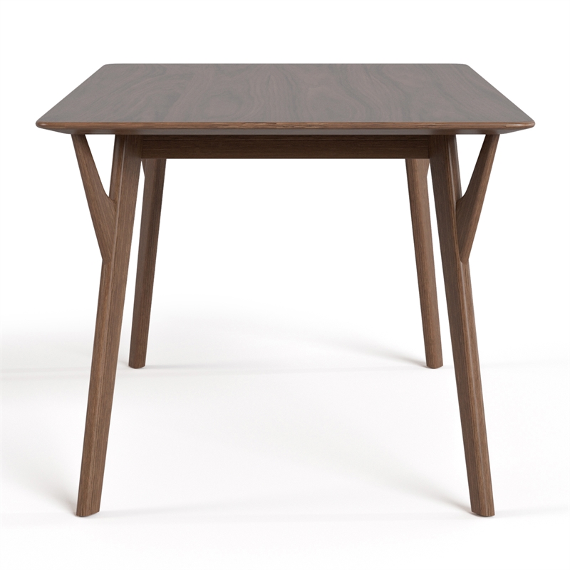 Furniture of America Beck Solid Wood Rectangular Dining Table in Walnut