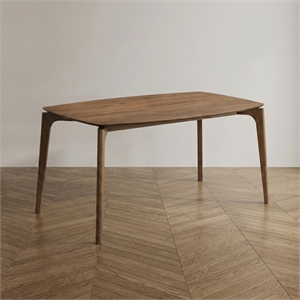 Furniture of America Yelen Solid Wood Rectangular Dining Table in Walnut