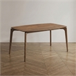 Furniture of America Yelen Solid Wood Rectangular Dining Table in Walnut