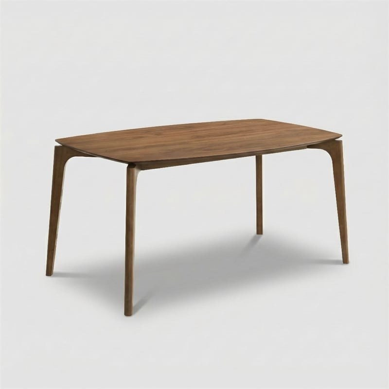 Furniture of America Yelen Solid Wood Rectangular Dining Table in Walnut