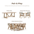 Furniture of America Wellen Solid Wood Trestle Base Dining Table in Oak