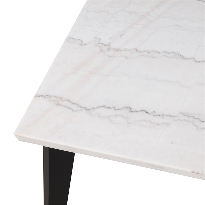 Furniture of America Isolde Marble Top Square Counter Dining Table in Black