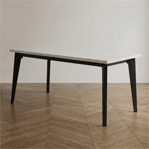 Furniture of America Isolde Marble Top Rectangular Counter Dining Table in Black