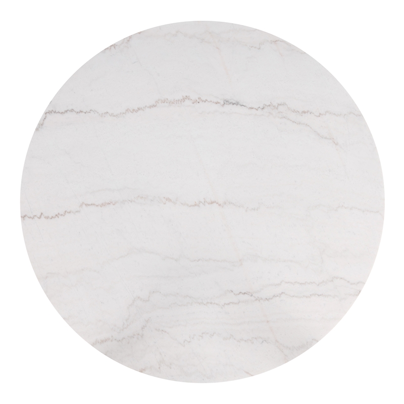 Furniture of America Isolde Marble Top Round Dining Table in Black