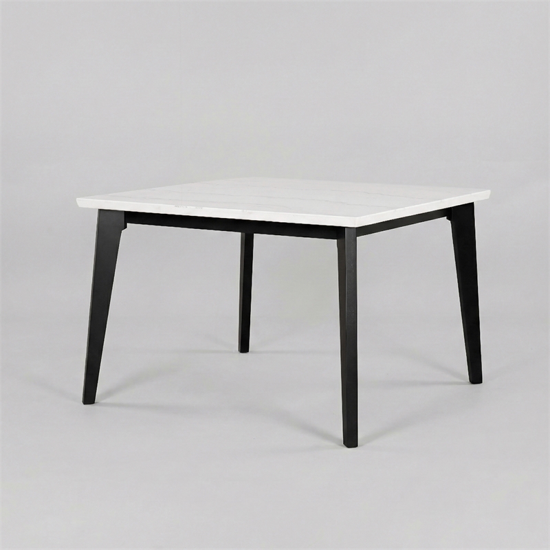 Furniture of America Isolde Marble Top Square Dining Table in Black