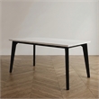 Furniture of America Isolde Marble Top Rectangular Dining Table in Black