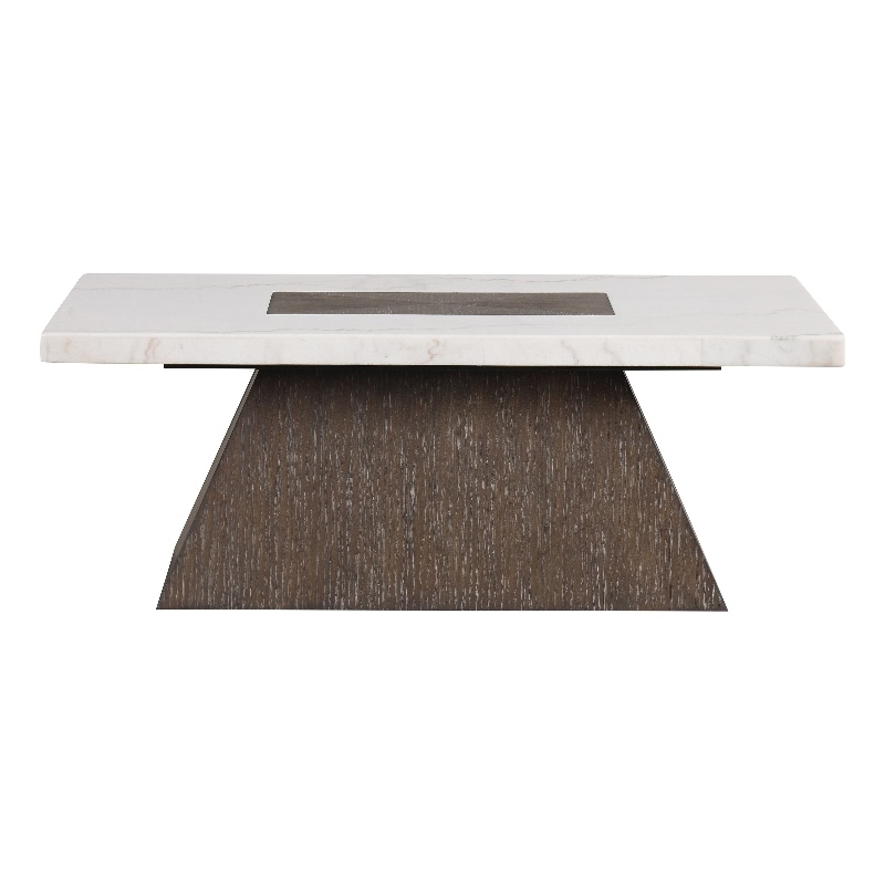 Furniture of America Rafferty Marble Top Coffee Table in Dark Walnut