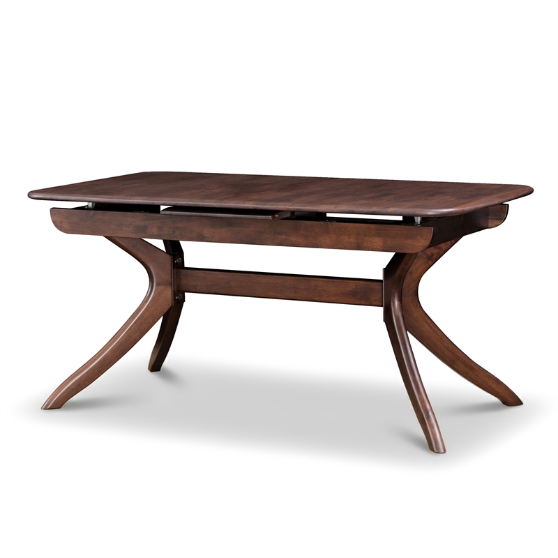 Furniture of America Nazaen Solid Wood Extendable Dining Table in Walnut