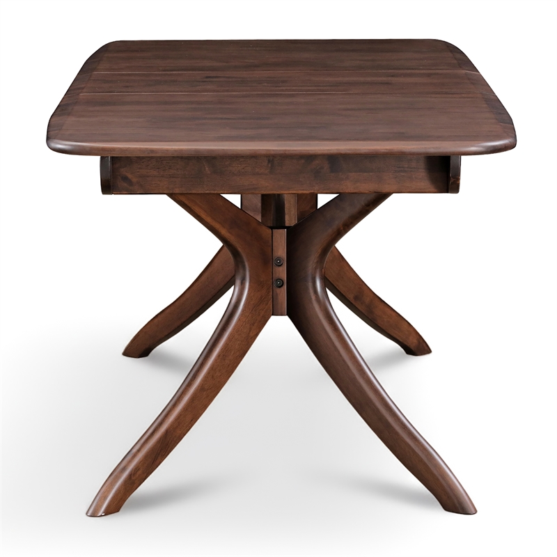 Furniture of America Nazaen Solid Wood Extendable Dining Table in Walnut