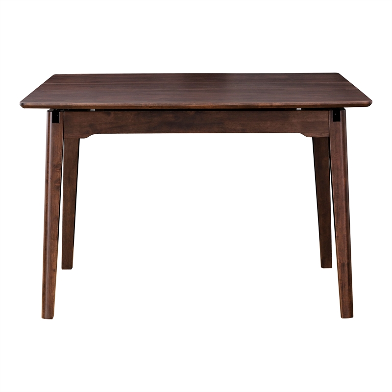 Furniture of America Nazaen Solid Wood Walnut Counter Dining Table with Leaf