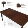 Furniture of America Aiyana Solid Wood Extendable Dining Table in Cherry