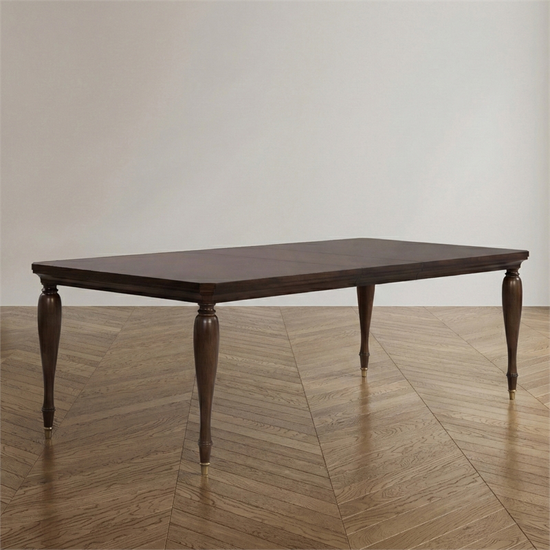 Furniture of America Aiyana Solid Wood Extendable Dining Table in Cherry
