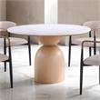 Furniture of America Sonya Wood and Faux Marble Top Round Dining Table in Brown