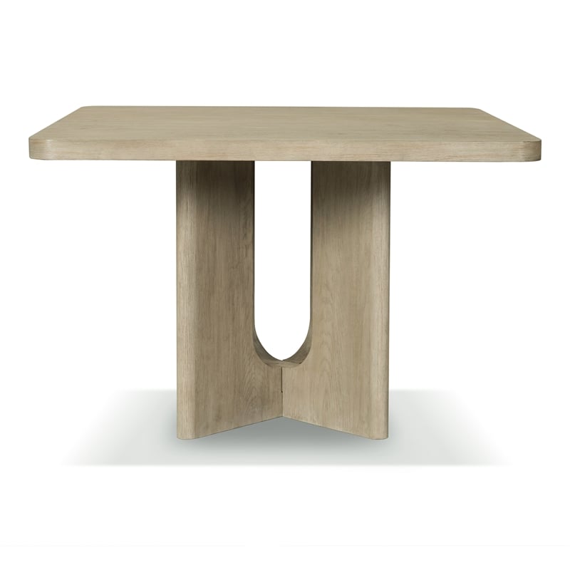 Furniture of America Selyra Solid Wood Pedestal Counter Dining Table in Oak