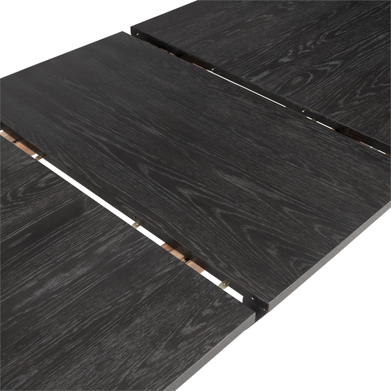 Furniture of America Dannen Solid Wood Extendable Dining Table in Black