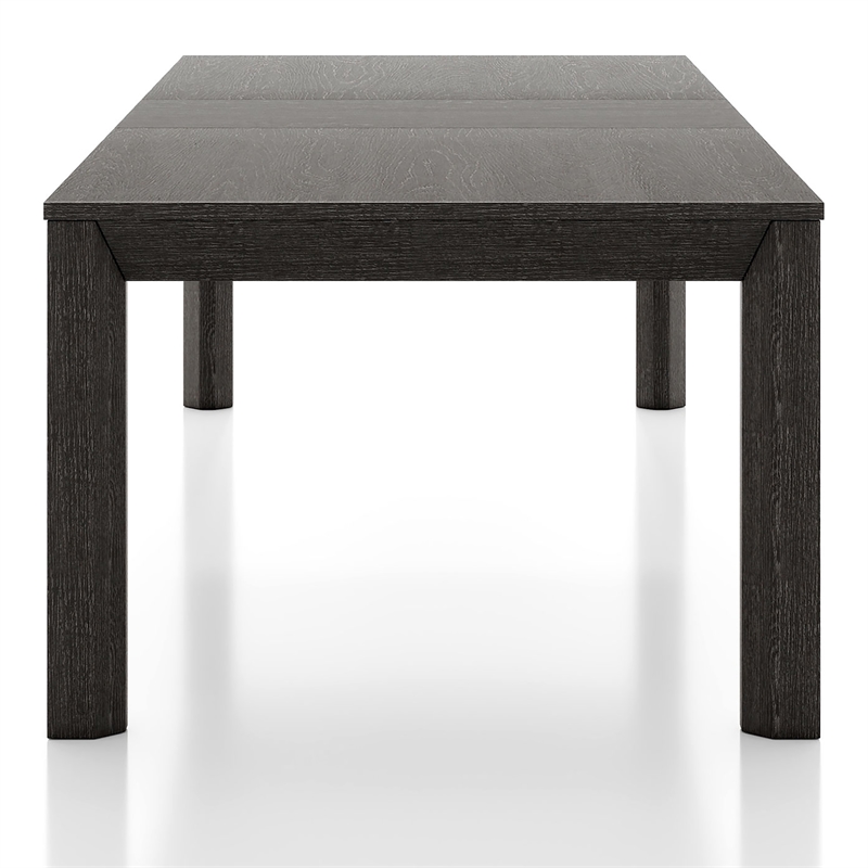 Furniture of America Dannen Solid Wood Extendable Dining Table in Black