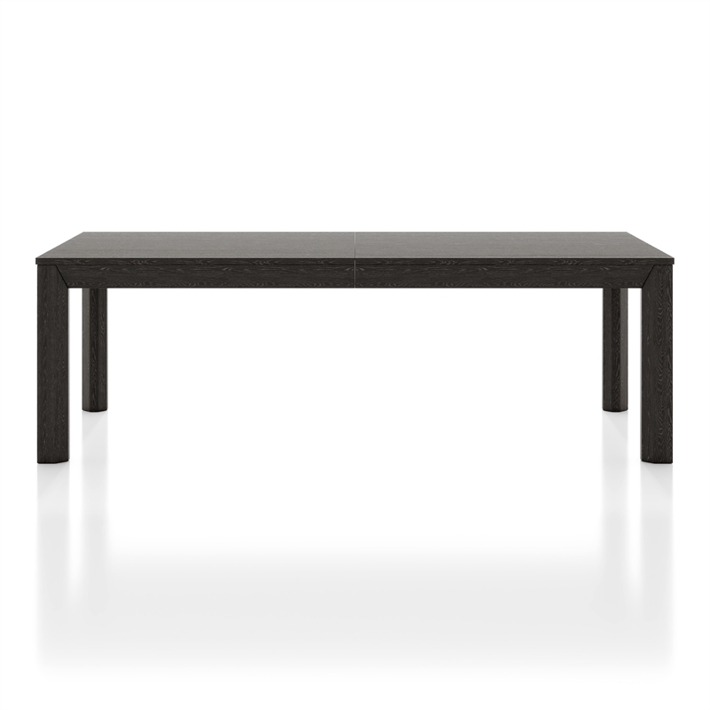 Furniture of America Dannen Solid Wood Extendable Dining Table in Black