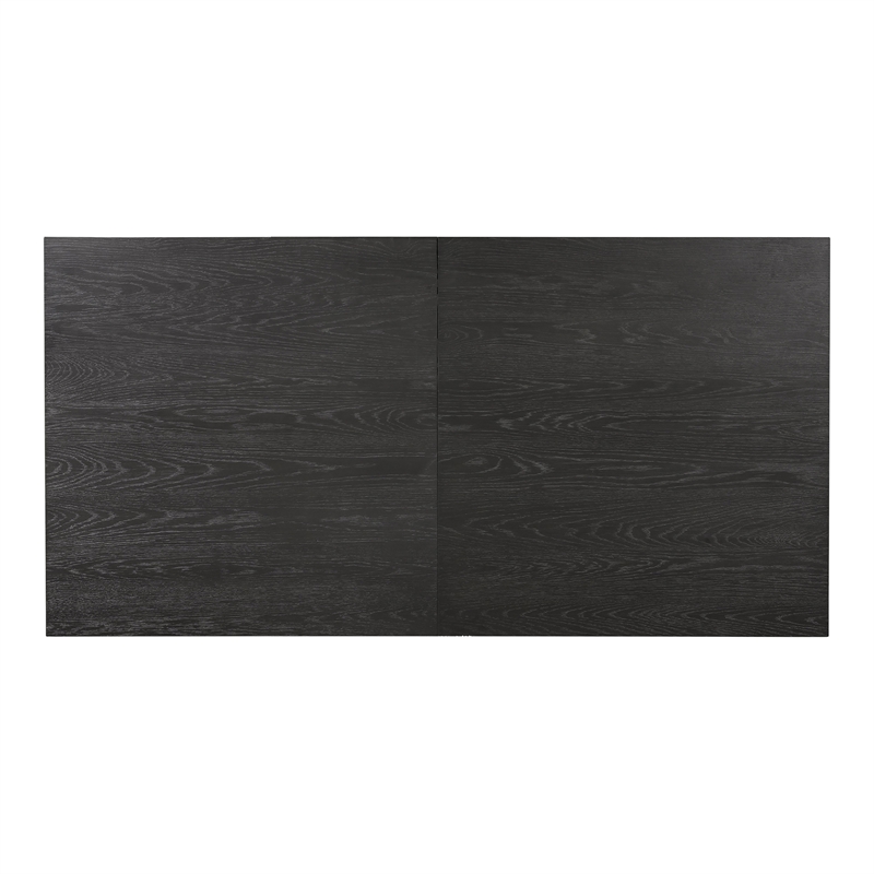 Furniture of America Dannen Solid Wood Extendable Dining Table in Black