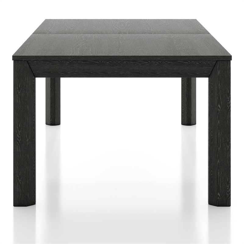 Furniture of America Dannen Solid Wood Extendable Dining Table in Black