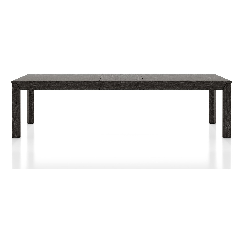 Furniture of America Dannen Solid Wood Extendable Dining Table in Black
