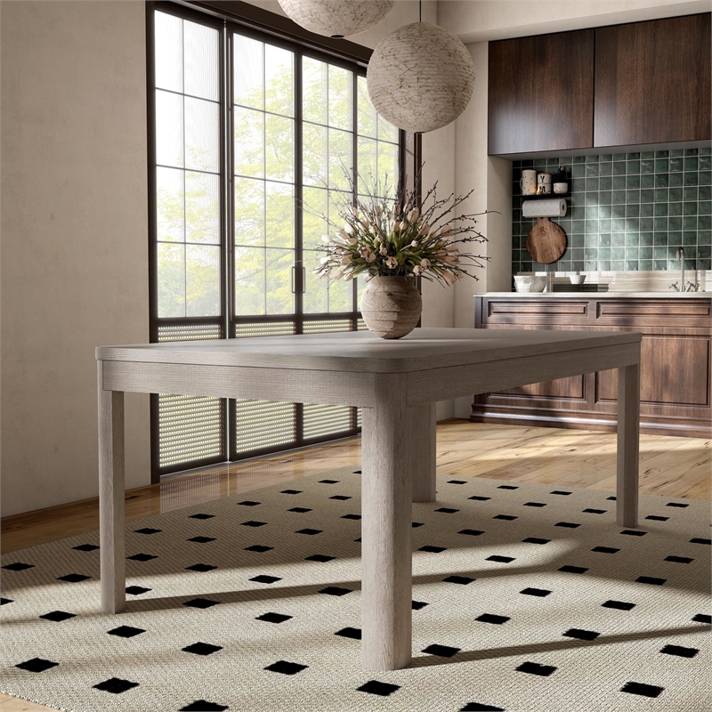 Furniture of America Austin Solid Wood Soft Rounded Edges Dining Table in Oak