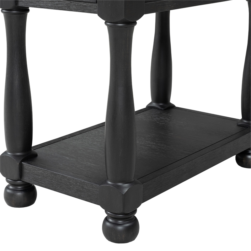 Furniture of America Peregrine Wood Storage 3-Piece Coffee Table Set in Black
