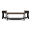 Furniture of America Peregrine Wood Storage 3-Piece Coffee Table Set in Black