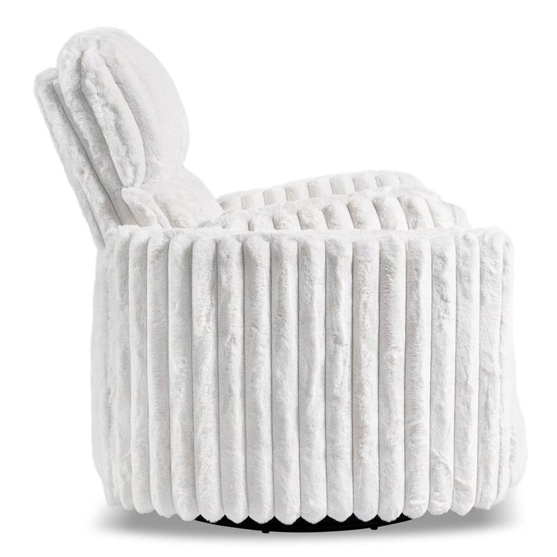 Furniture of America Viridor Fabric Power Recliner Glider Swivel White Recliner