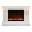 Furniture of America Cicely Wood Electric Fire Place TV Stand in White