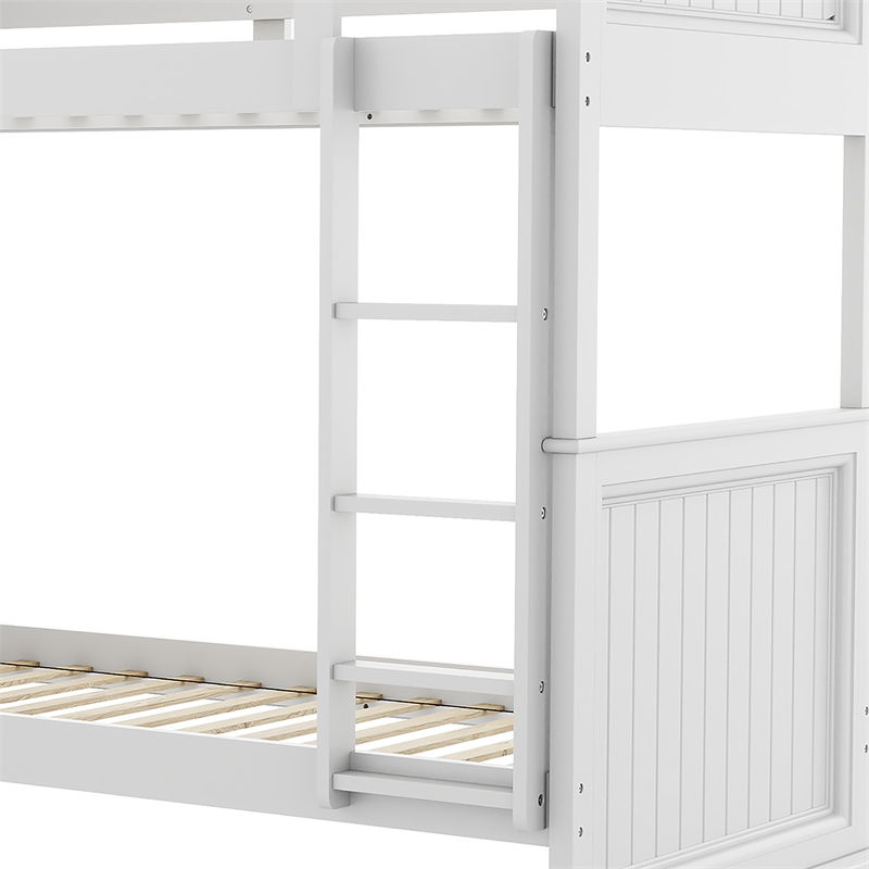 Furniture of America Agis Wood 2-Piece Bunk Bed and Chest Set in White