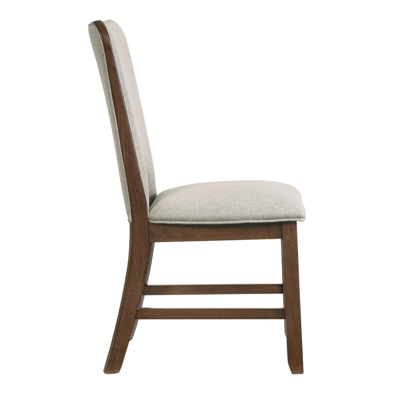 Furniture of America Velto Fabric and Solid Wood Walnut Side Chair (Set of 2)